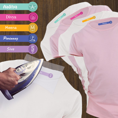 Iron-On Monogram Clothing Labels (Pack of 30)